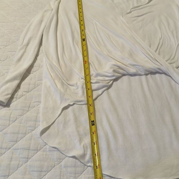 UO Silence + Noise White Womens Wrap Cross Front Tunic Long Sleeve Top Size M - Picture 8 of 10